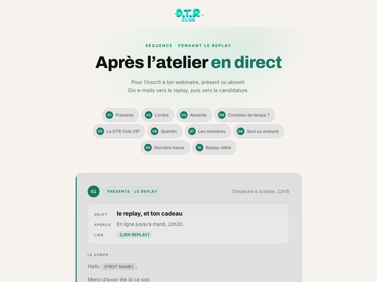 Aperçu : après le webinaire
