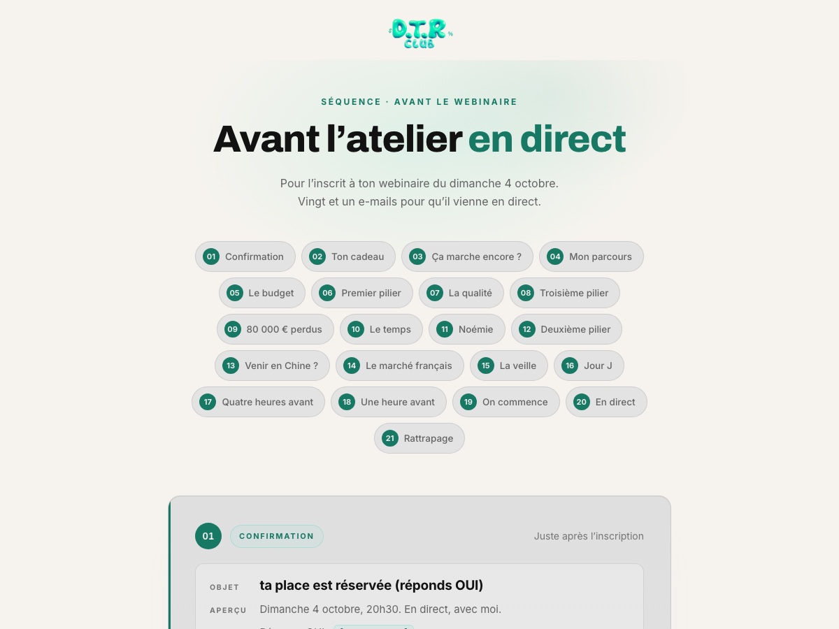 Aperçu : avant le webinaire